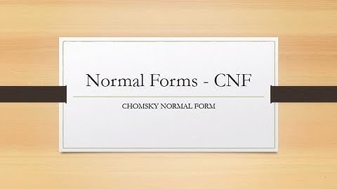 Chomsky Normal Form
