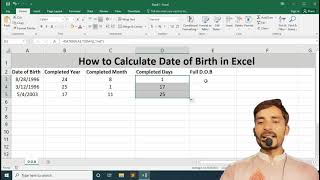 how to count age in excel - calculate age from date of birth in excel