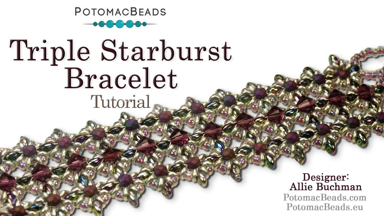 Triple Starburst Bracelet - DIY Jewelry Making Tutorial by PotomacBeads