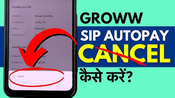 Stock SIP Autopay Kaise Cancel Kare - How To Cancel SIP Mandate In Groww App
