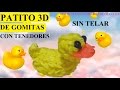 COMO HACER UN PATITO 3D DE GOMITAS SIN TELAR, TUTORIAL CON TENEDORES