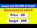 This government stock will double very soon   price  60  target  300  best stock to buy now