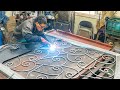Process of Making Giant Iron Gate. Ironworks Master in Korea