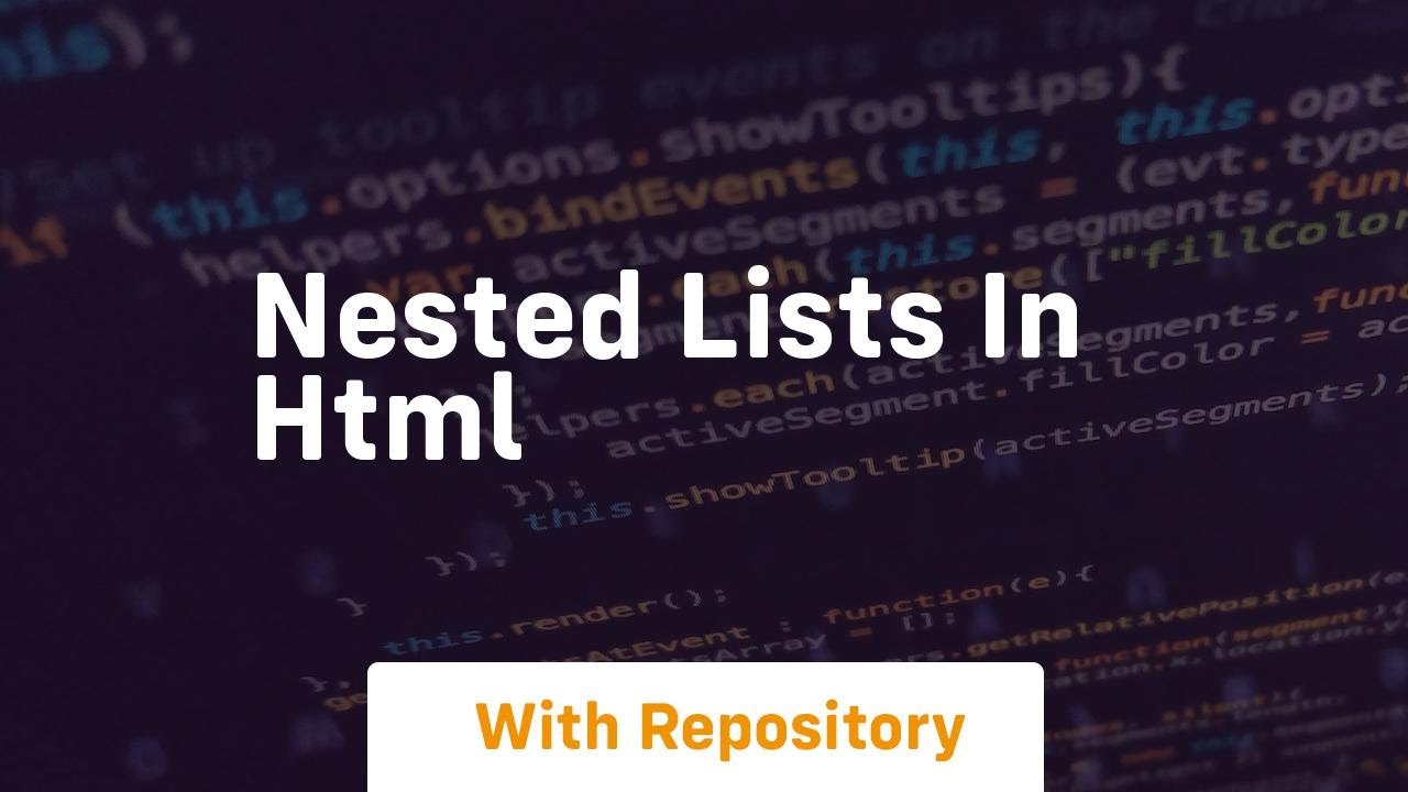 Nested lists in html - YouTube