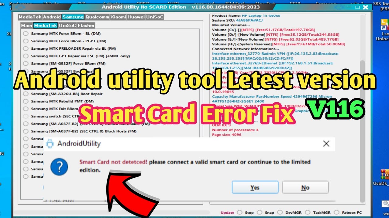 Android utiliy tool smart card not detected android utility new