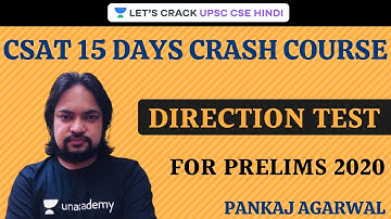 CSAT: Direction Test | 15 Days Crash Course | UPSC CSE/IAS 2020/21 Hindi | Pankaj Agarwal