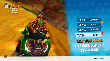 CTR Nitro Fueled - Developer Time Trial #1: Crash Cove (1:19:64)