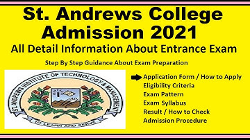 St. Andrews College Admission 2021: Dates, Application, Eligibility, Admit Card, Syllabus, Result