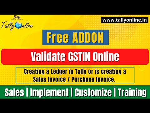Free Tally Addon : Validate GSTIN Online|| GSTIN Validation