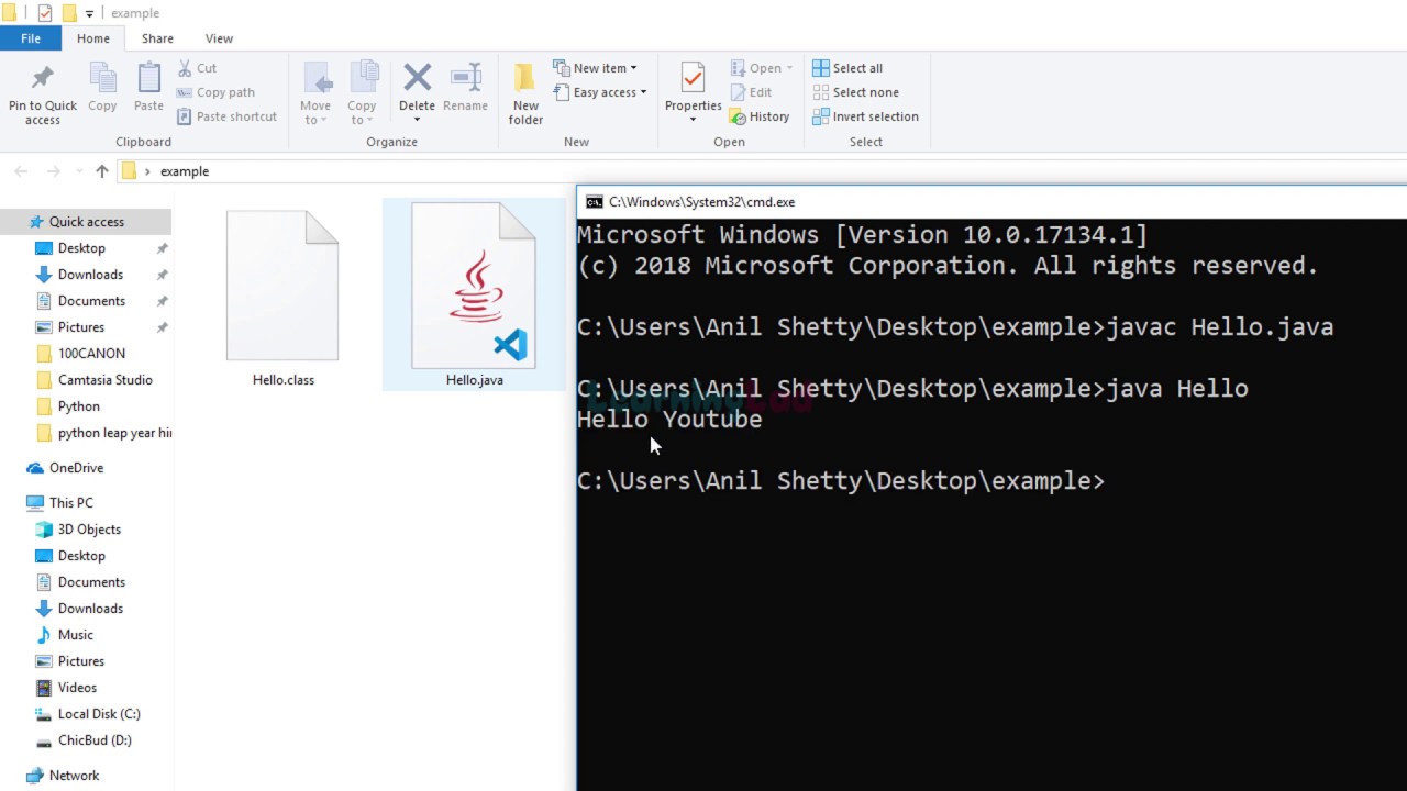 How To Compile And Run Java Program In Command Prompt With Packages On Windows 10 Youtube