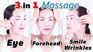 3 in 1 Massage Eye, Forehead & Smile wrinkle reduce wrinkles lines | NO TALKING | Anti Aging