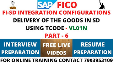 FI-SD INTEGRATION CONFIGURATIONS, FI-SD INTEGRATION CONFIGURATIONS, DELIVERY OF GOODS USING VL01N