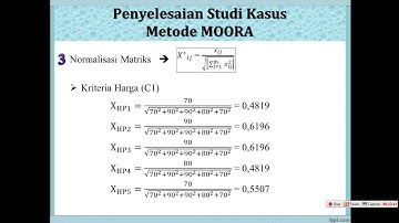 Penjelasan Metode MOORA