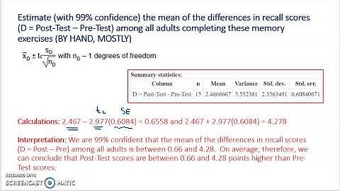 Dependent Samples Confidence Interval
