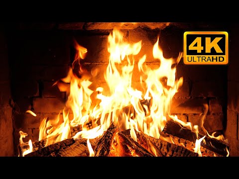 Cozy Fireplace 4K 12 HOURS Fireplace With Crackling Fire Sounds Fireplace Ambience
