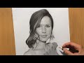 Female Portrait in Charcoal - Realistic Drawing