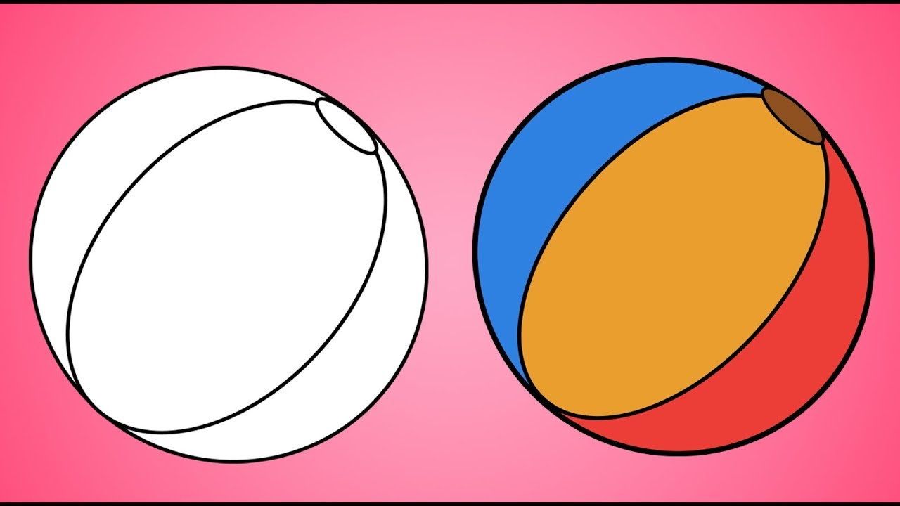 How to Draw and Colour a Ball | Step by Step for kids - YouTube
