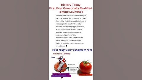 History Today I First GMO launched by USA I #flavrsavr #genetics