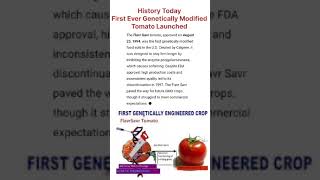 History Today I First Gmo Launched By Usa I