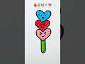 Cute Little Heart Lollipop 🍭🍓🌷🎀🧁satisfying Drawing Easy Step by Step | #shorts #shortsfeed