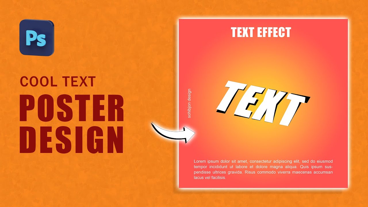 Cool Text Poster Design in Photoshop - Photoshop Tutorial - YouTube