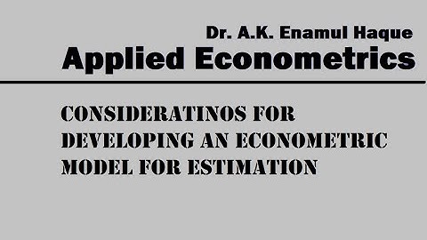 Considerations for developing an econometric model