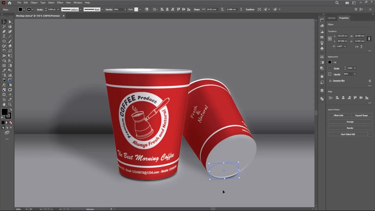 04 Paper cups Design Coffee Cup 3D Mockup Design in Illustrator YouTube