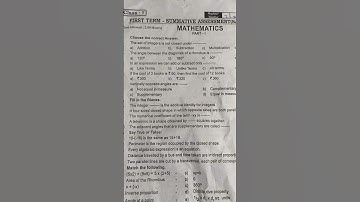 7th quarterly question paper maths 2024-2025