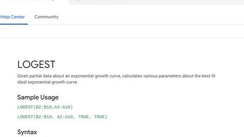 Google Sheets LOGEST and LINEST Multiple Exponential Regression completely explained.
