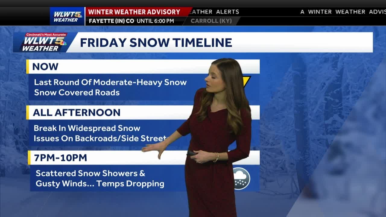 Heavy snow moves out, leaving roads covered - YouTube
