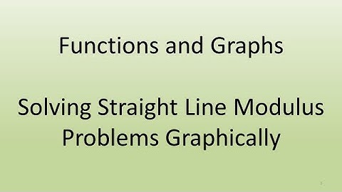 2.7. Solving straight line modulus function problems graphically.
