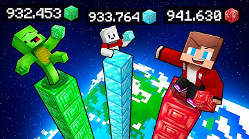 JJ vs Mikey vs Carrie: TOWER BATTLE in Minecraft - Maizen