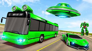 Flying Bus Robot Car Transform - Android Gameplay HD screenshot 2