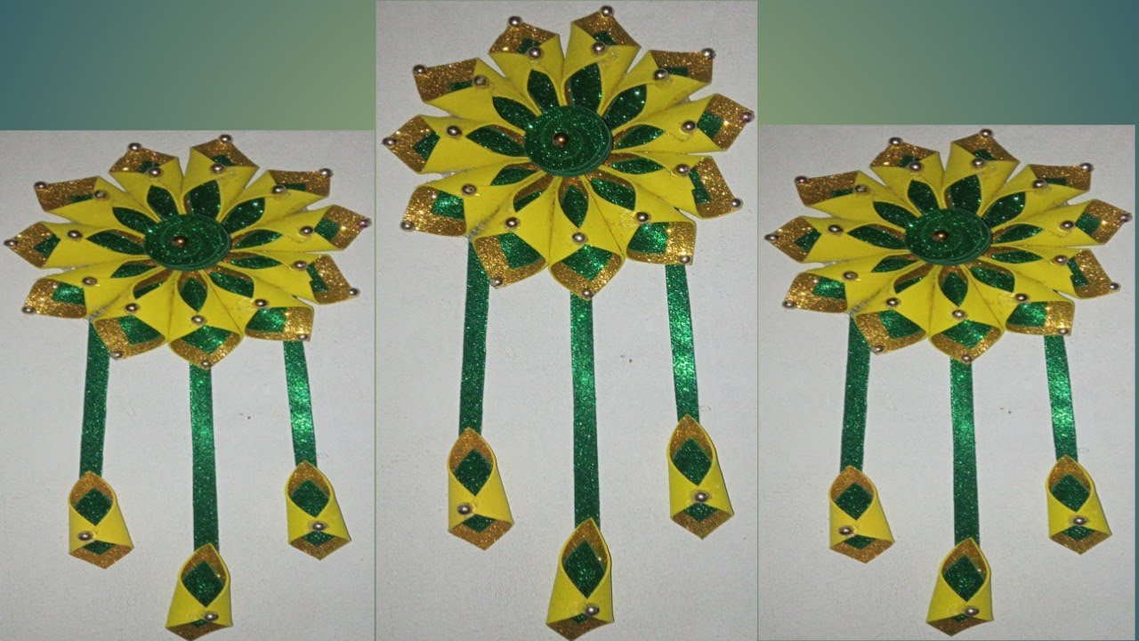 Glitter Paper Craft Wall Hanging Craft Ideas Waste Material Craft