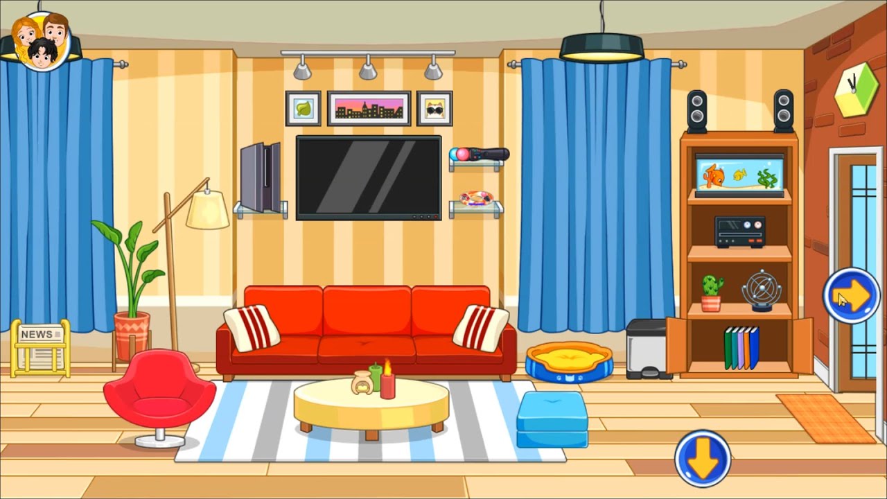 Discovering of My City Home, two stories, changing clothes, eating food, wending machine in street