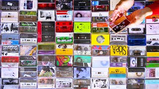 インサイド／昭和レトロ／加西市のレコード店「トビラレコーズ」／個性的なカセットテープがここに。世界中のアーティストの作品が並ぶ。