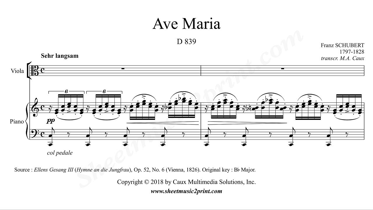 Schubert Ave Maria Viola Youtube