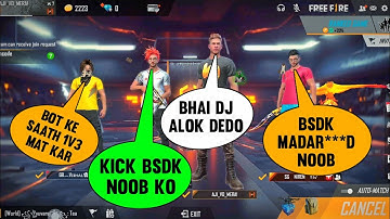 Random pro player call me noob and I challenge 1vs3 for clash squad costum | noob prank | free fire