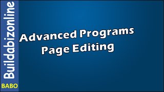 Advanced Program Editing