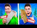 Clavier  100 vs 1000 challenge fortnite battle royale