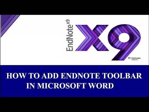 How to add EndNote Toolbar in Microsoft Word