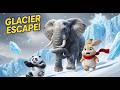 Glacier Escape Friends Vs The Snowstorm Elephant Rabbit Panda Story