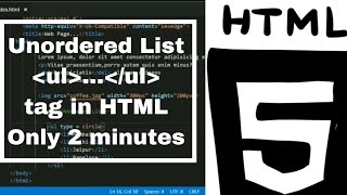 Unordered List ul...ul tag Use in HTML || #webdevelopment #web #learning #website #html