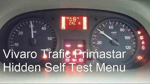 Viraro Trafic Primastar Instrument Panel Self Test Calibration Hidden Menu