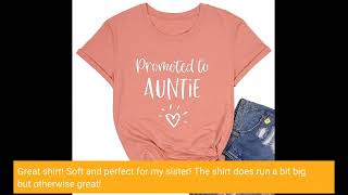 ASTANFY Auntie T Shirt Women Promoted to Auntie Letter Print Aunt Gift Tee Casual Short Sleeve...