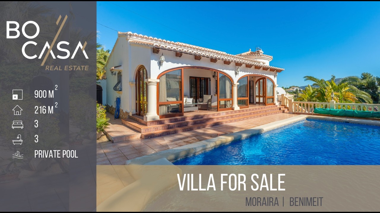 Detached villa for sale with guest apartment and open views in Moraira | Benimeit