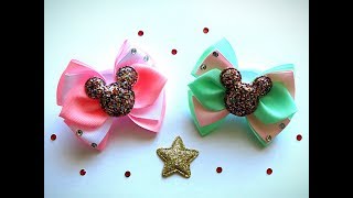 Бантик с блестящим МИККИ \ MK от NOEL \ DIY MC \ A bow with a shiny MIKKI