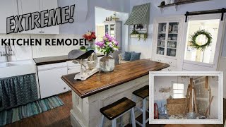 EXTREME KITCHEN REMODEL-Using Lowes Diamond Now Cabinets and Butcher Block Countertops-1875 Cottage