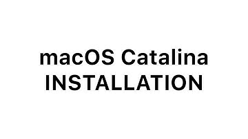 macOS Catalina Installation