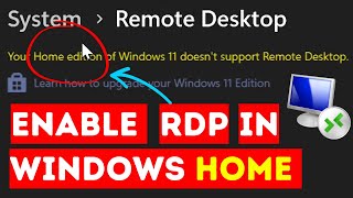 how to fix rdp not working on windows 11 home